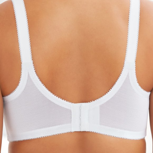 Glamorise 40D COMFORT LIFT Bra (COTTON-LINED) Wireless (SIDE-BONES) WHITE NEW - Picture 4 of 16